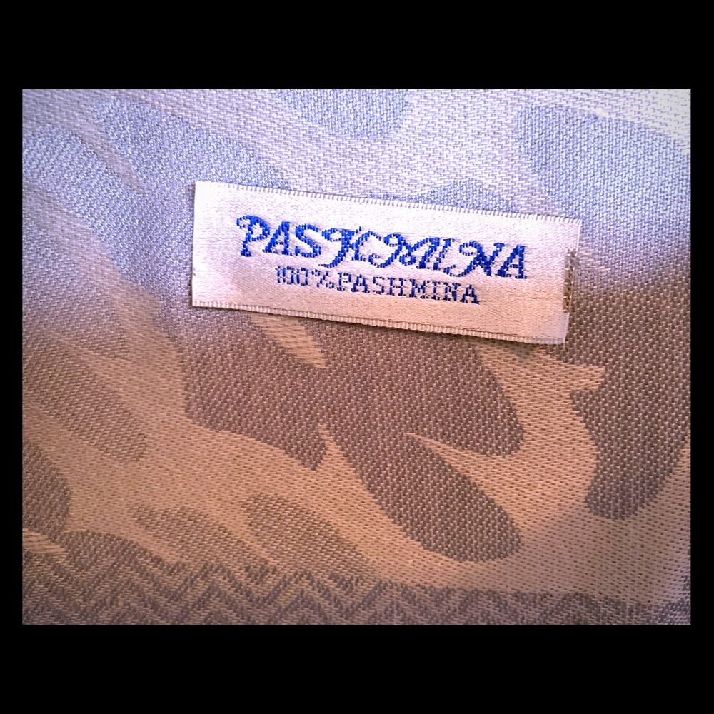 Beautiful Blue & Gray Pashmina!